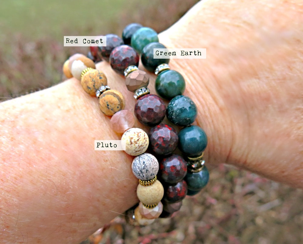 Green Earth Natural Stone Bead Stretch Bracelet
